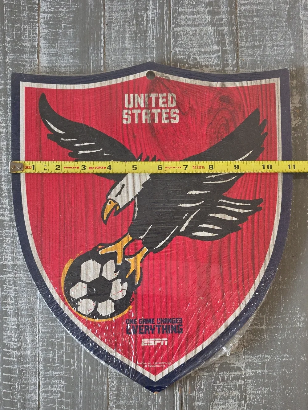 UNITED STATES World Cup Wood Sign, USA, FIFA, ESPN, 2010, Wincraft, Retro-Style